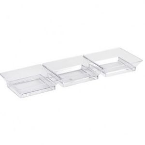 Three Section Rectangle Clear Plastic Organizers